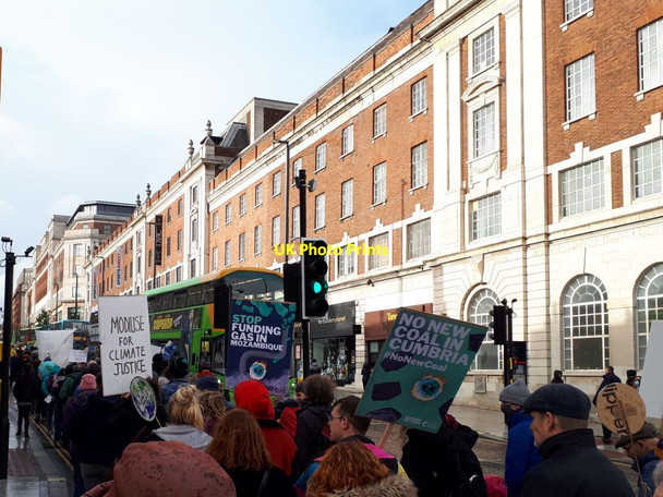 Photo 6"x4" Climate Justice rally in Leeds: marching on the Headrow Leeds\/SE3034 c2021