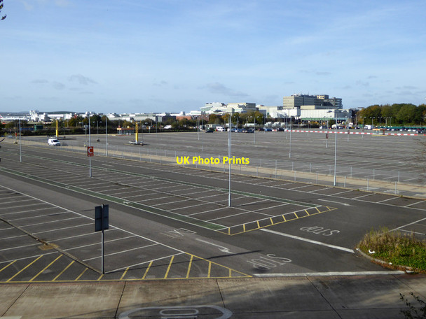Photo 6"x4" Empty car park, Gatwick Airport Lowfield Heath c2021