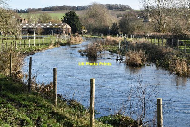 Photo 6"x4" River Darent at Bankfull Eynsford c2021