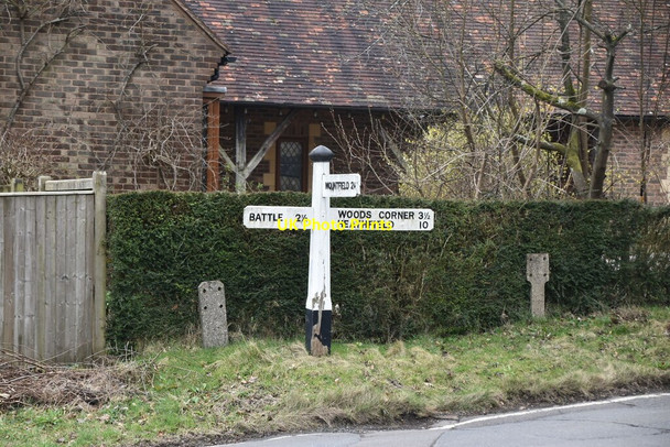 Photo 6"x4" Roadsign, Netherfield Battle\/TQ7416 c2021