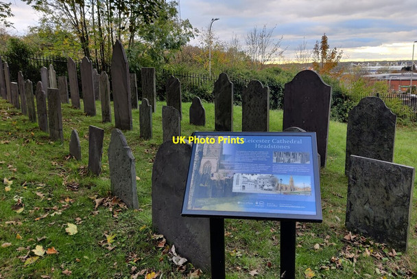 Photo 6"x4" Leicester Cathedral Headstones at Welford Road Cemetery Leicester c2021