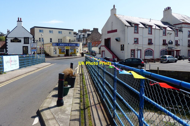 Photo 6"x4" Bridge crossing the harbour at Lower Largo Lower Largo c2019