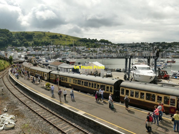 Photo 6"x4" Steam train at Kingswear station Dartmouth c2021