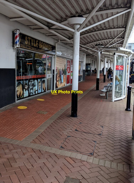 Photo 6"x4" Barber shop at the edge of Cwmbran Bus Station Cwmbran\/Cwmbr\u00e2n c2021