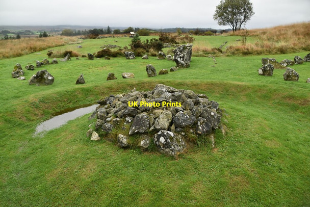 Photo 6"x4" Stone cairn and ditch Dunnamore c2021
