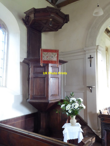 Photo 6"x4" Pulpit in Didbrook church Didbrook c2021