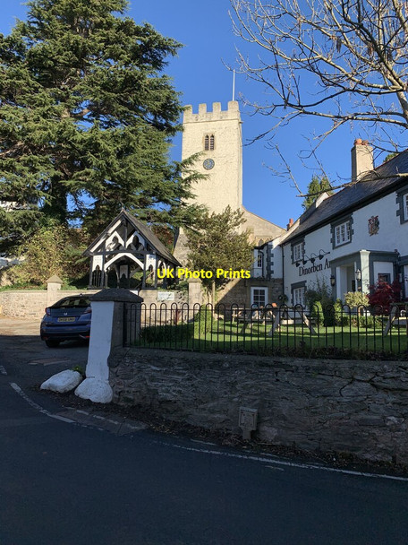 Photo 6"x4" St Stephen's church and the Dinorben Arms, Bodfari Bodfari c2021