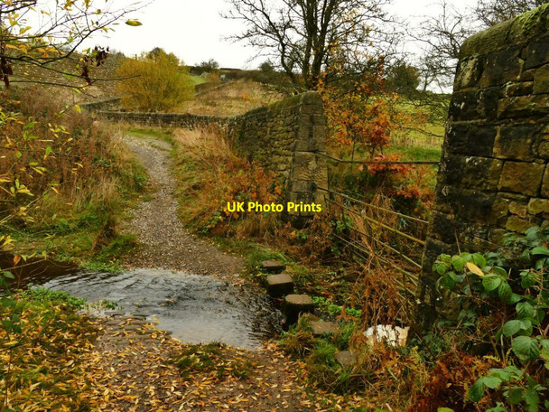 Photo 6"x4" Ford with stepping stones below Eldwick Reservoir  Bingley\/SE1139 c2021