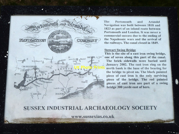 Photo 6"x4" Sign at site of Stewart Swing Bridge Saxby\/SU9603 c2012
