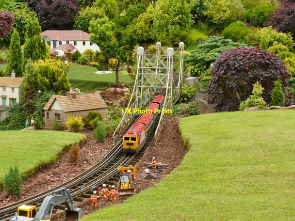 Photo 6"x4" Babbacombe Model Village: railway bridge Torquay c2021