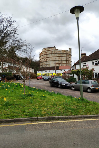 Photo 6"x4" Oxted Gas Holder being demolished Hurst Green\/TQ3951 c2019