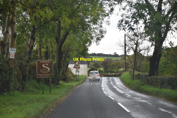 Photo 6"x4" Entering Sperrin AONB, Lough Fea Rd Orritor c2021
