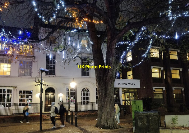 Photo 6"x4" Christmas lights along New Walk Leicester c2021