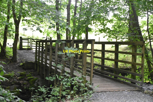 Photo 6"x4" Footbridge, Kinnaird Burn Pitlochry c2021