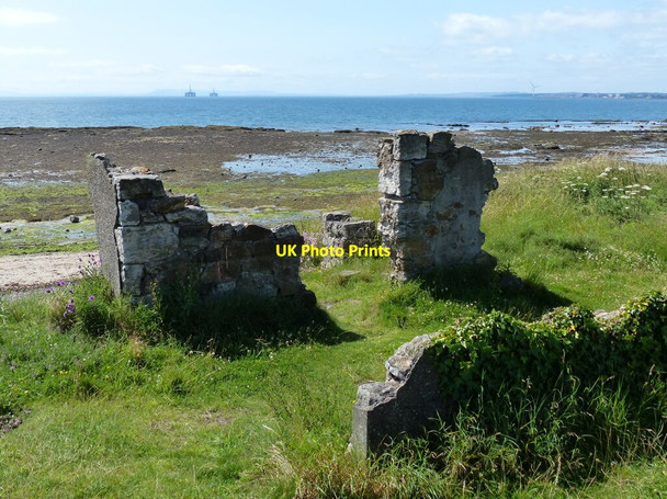 Photo 6"x4" Ruins on the shoreline at Viewforth Drumeldrie c2019