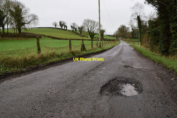 Photo 6"x4" A large pothole along Laurelbank Road Omagh c2021