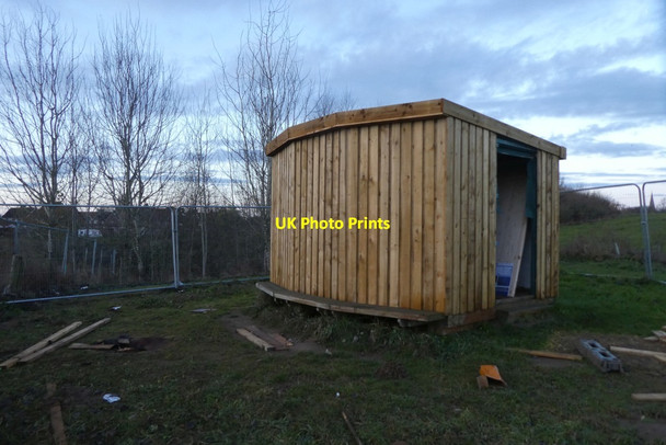 Photo 6"x4" Timber replacement on the bird hide Heslington c2021