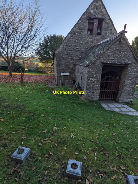 Photo 6"x4" Church entrance, Llandegveth Llanddewi Fach c2021