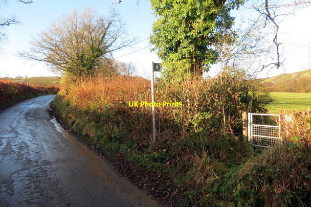 Photo 6"x4" Llwybr yn gadael yr heol \/ Path exiting the road Cwmdu\/SN6330 c2021