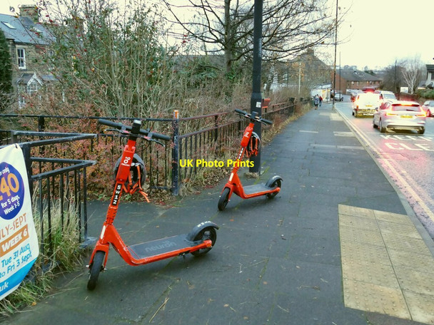 Photo 6"x4" Hire scooters, Station Road, South Gosforth Longbenton c2021
