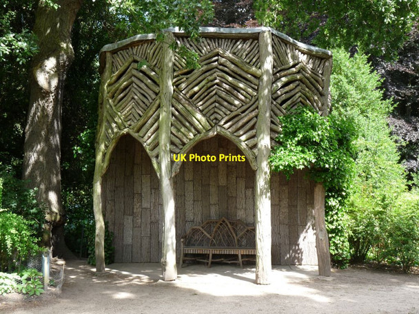 Photo 6"x4" Bench in the Root arbour Dunham Town c2010