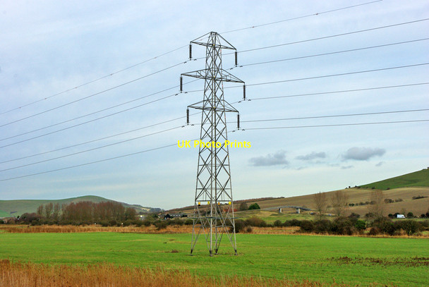 Photo 6"x4" Pylon to east of River Ouse Southease c2011