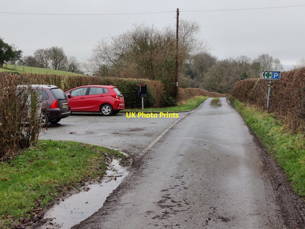Photo 6"x4" Small car park near Dolforwyn Castle Abermule\/Aber-miwl c2021