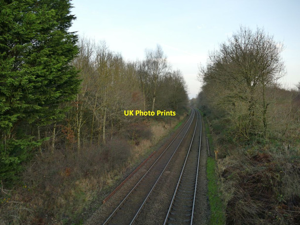 Photo 6"x4" Railway east of Stoneyford Lane Cuddington\/SJ5971 c2021