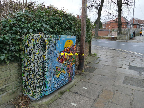 Photo 6"x4" Painted cabinet on the south corner of St Martin's Road Leeds\/SE3034 c2022