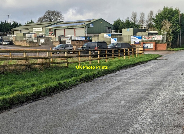 Photo 6"x4" Businesses at the edge of Raglan Wern-y-cwrt c2022