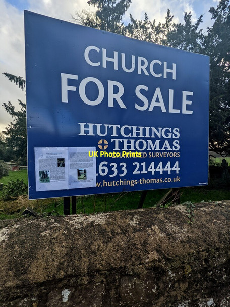 Photo 6"x4" Church For Sale board, January 2022, Llanarth Llanarth\/SO3710 c2022
