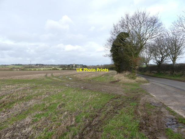 Photo 6"x4" Arable field with Northrepps Church in distance Frogshall c2022