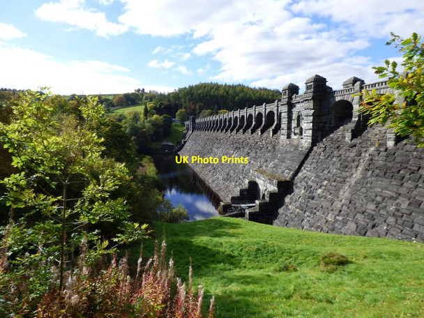 Photo 6"x4" View along the Dam from the B4393 Llanwddyn c2016