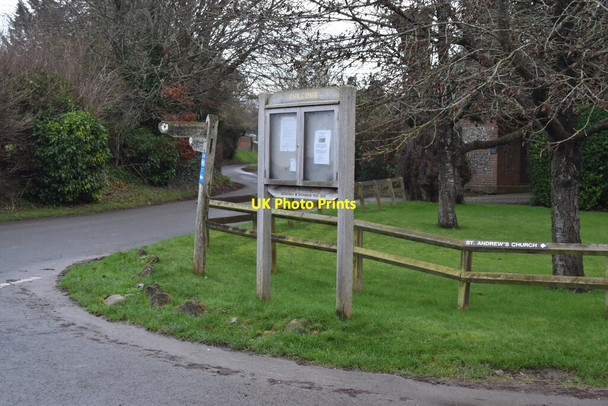 Photo 6"x4" Parish noticeboard at Chilcomb Winchester c2022