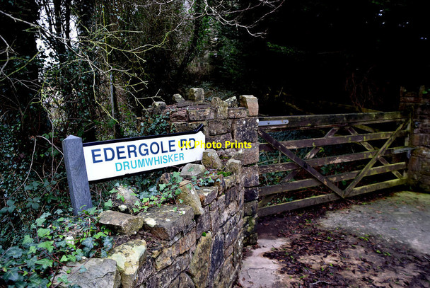 Photo 6"x4" Damaged road sign, Drumwhisker Fintona c2022
