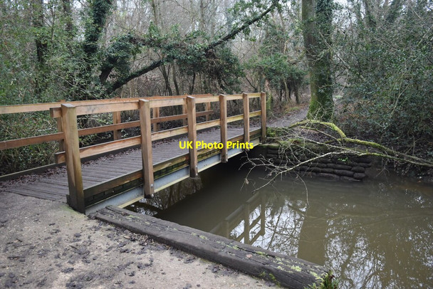 Photo 6"x4" Footbridge carrying Castleman Trailway over stream Ameysford c2022