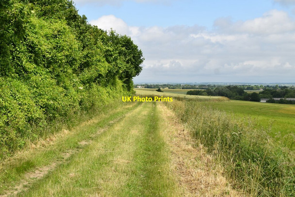 Photo 6"x4" Wide grassy footpath Gatley End c2021