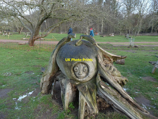 Photo 6"x4" Carved face Atcham c2012