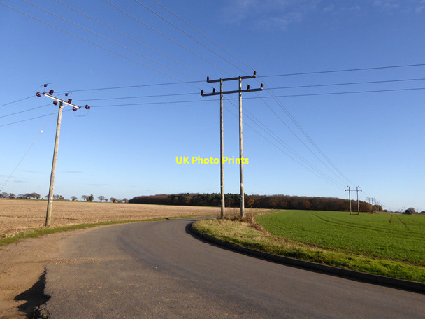 Photo 6"x4" Power lines crossing above Lings Lane Chelmondiston c2017