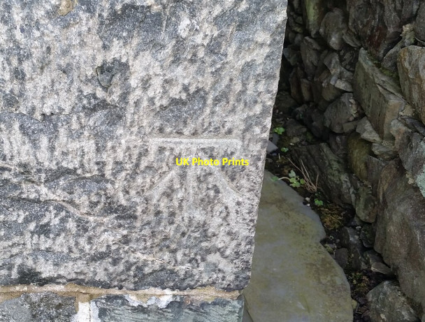 Photo 6"x4" Ordnance Survey Cut Mark Harlech c2022
