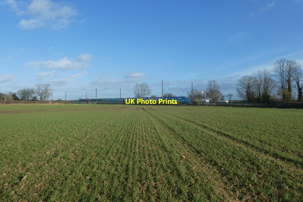 Photo 6"x4" Fields and railway Colton\/SE5444 c2022