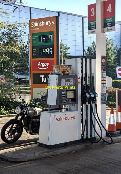 Photo 6"x4" January 30th 2022 fuel prices, Sainsbury's, Cwmbran Cwmbran\/Cwmbr\u00e2n c2022