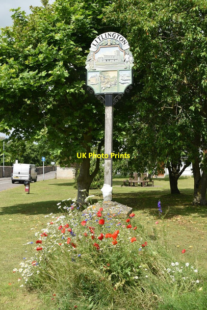 Photo 6"x4" Litlington village sign Litlington\/TL3142 c2021