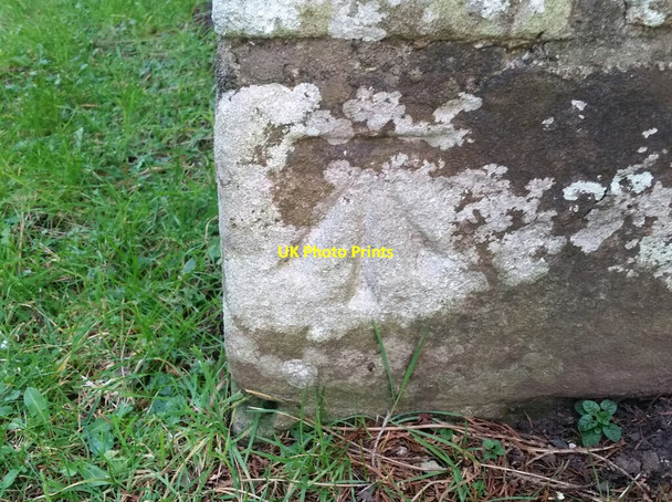 Photo 6"x4" Ordnance Survey Cut Mark Llanbeder c2022
