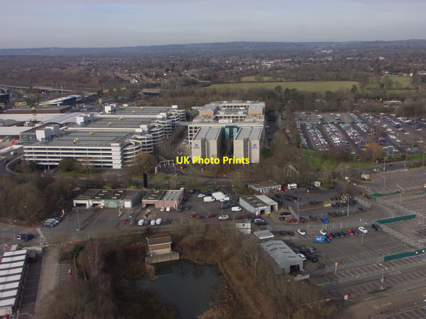 Photo 6"x4" Car parks and hotels at gatwick Airport from the air Horley\/TQ2843 c2022