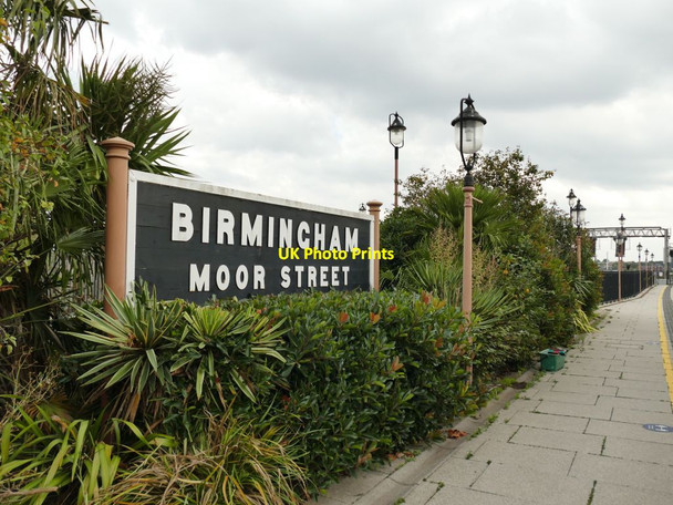 Photo 6"x4" Birmingham Moor Street station: name board Birmingham c2021