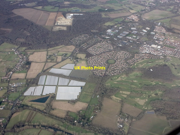 Photo 6"x4" Bull Farm and Kings Hill from the air Mereworth c2022