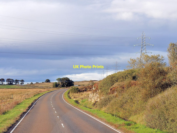 Photo 6"x4" Power Lines Crossing the A9 near Crofts of Benachielt Crofts of Benachielt c2021