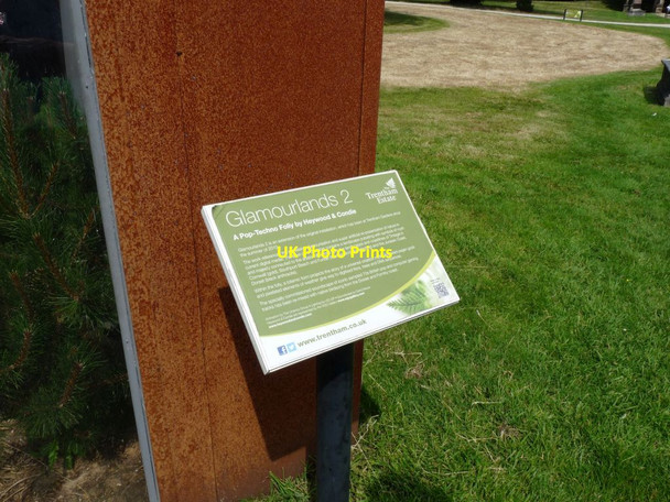 Photo 6"x4" Information board about the garden Knowl Wall c2014