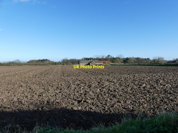 Photo 6"x4" View across field to Church Farm Lessingham c2022